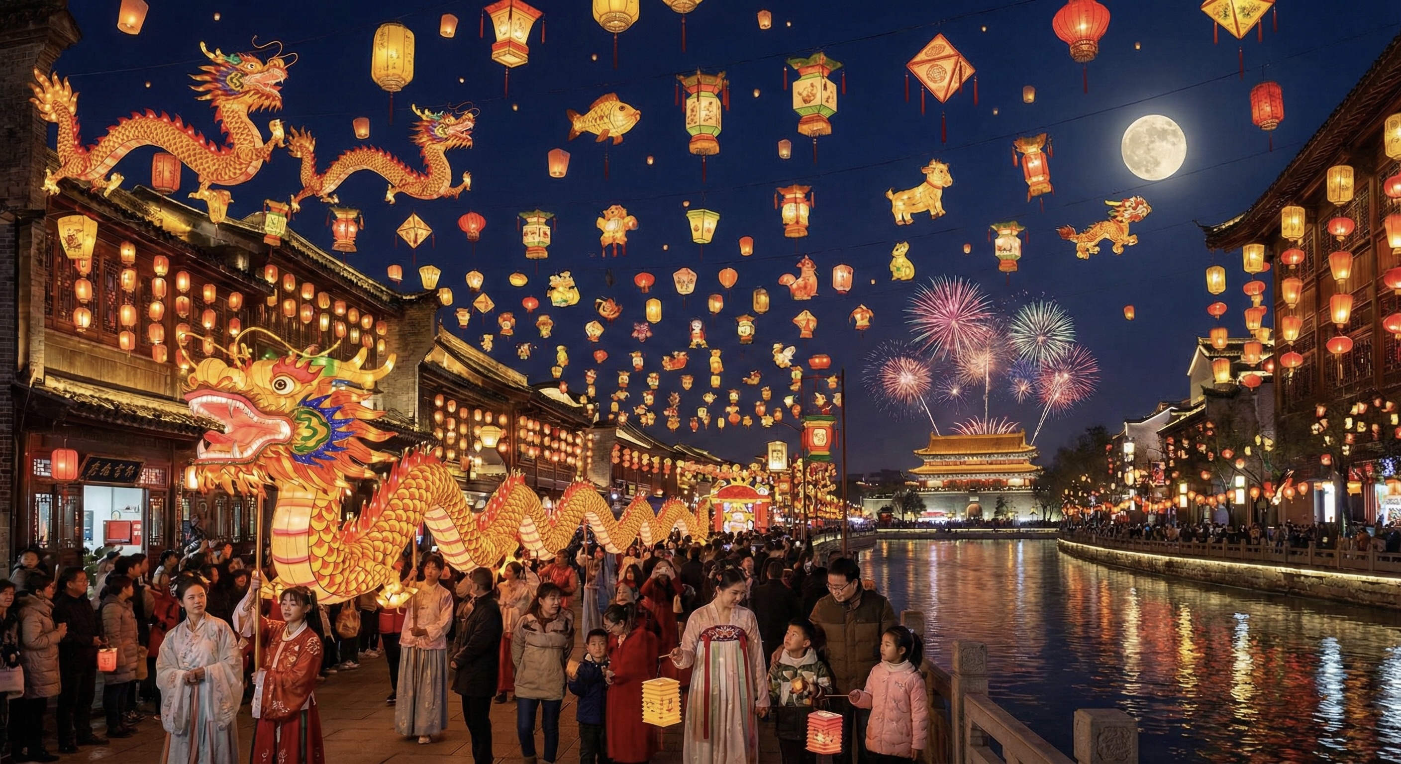 Red lanterns during the Tangyuan Festival.