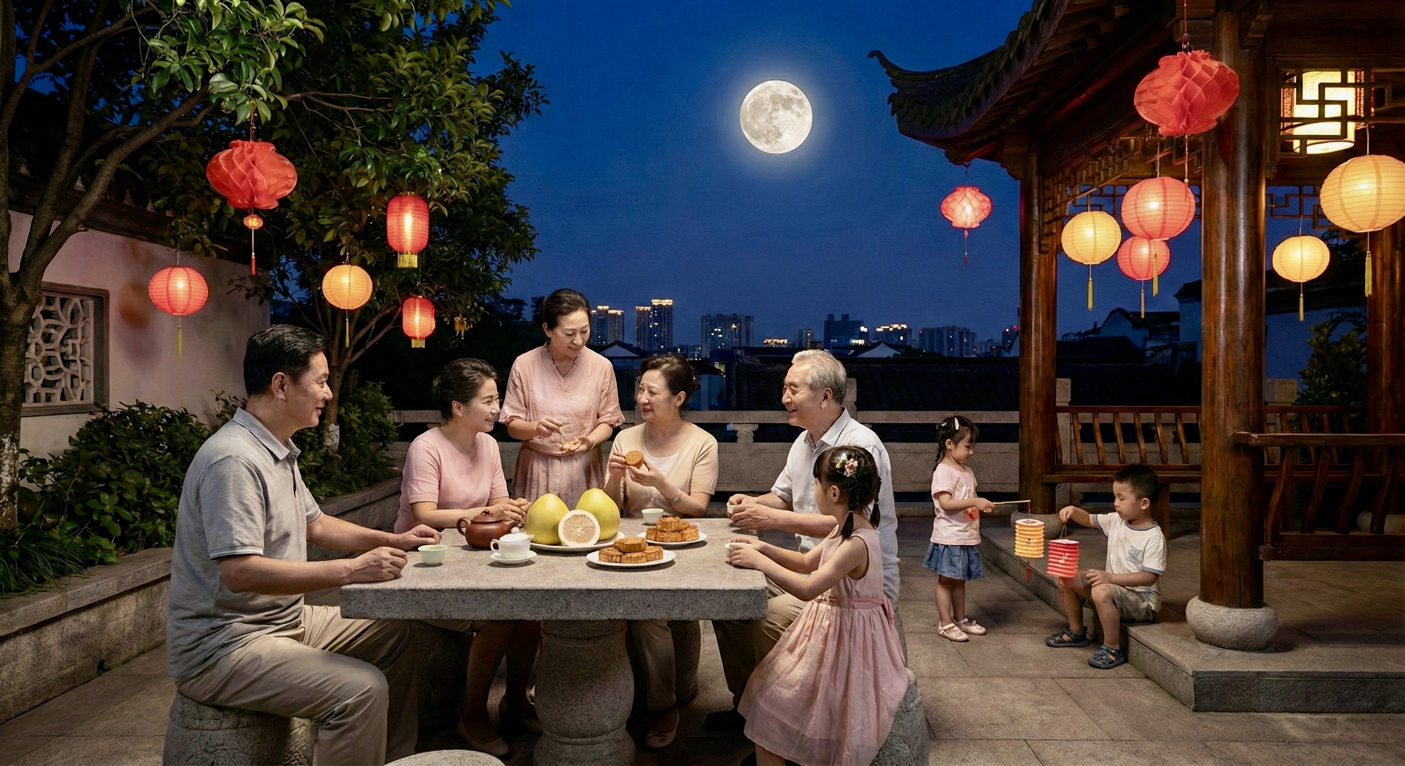 Mooncakes servis pour la fête de la mi-automne.