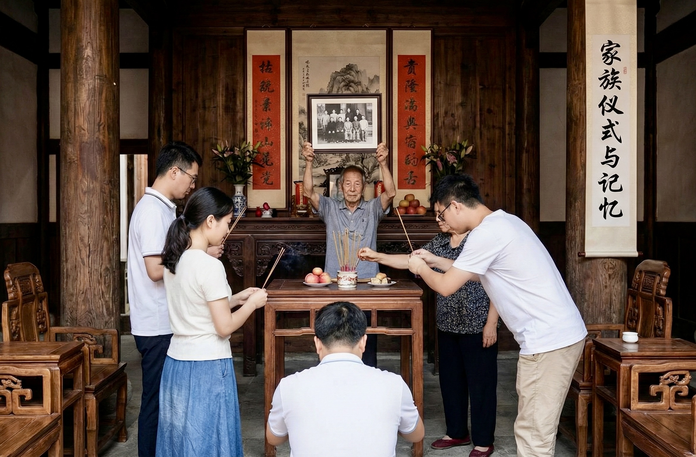 Repas familial du Nouvel An chinois.